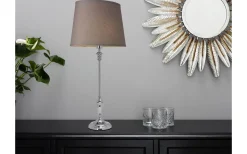 Linne Lampskärm Oval 32cm Grå