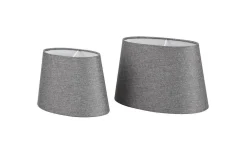 Linne Lampskärm Oval 28cm Grå