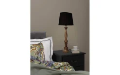 Linne Lampskärm Oval 32cm Svart