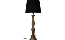 Linne Lampskärm Oval 32cm Svart