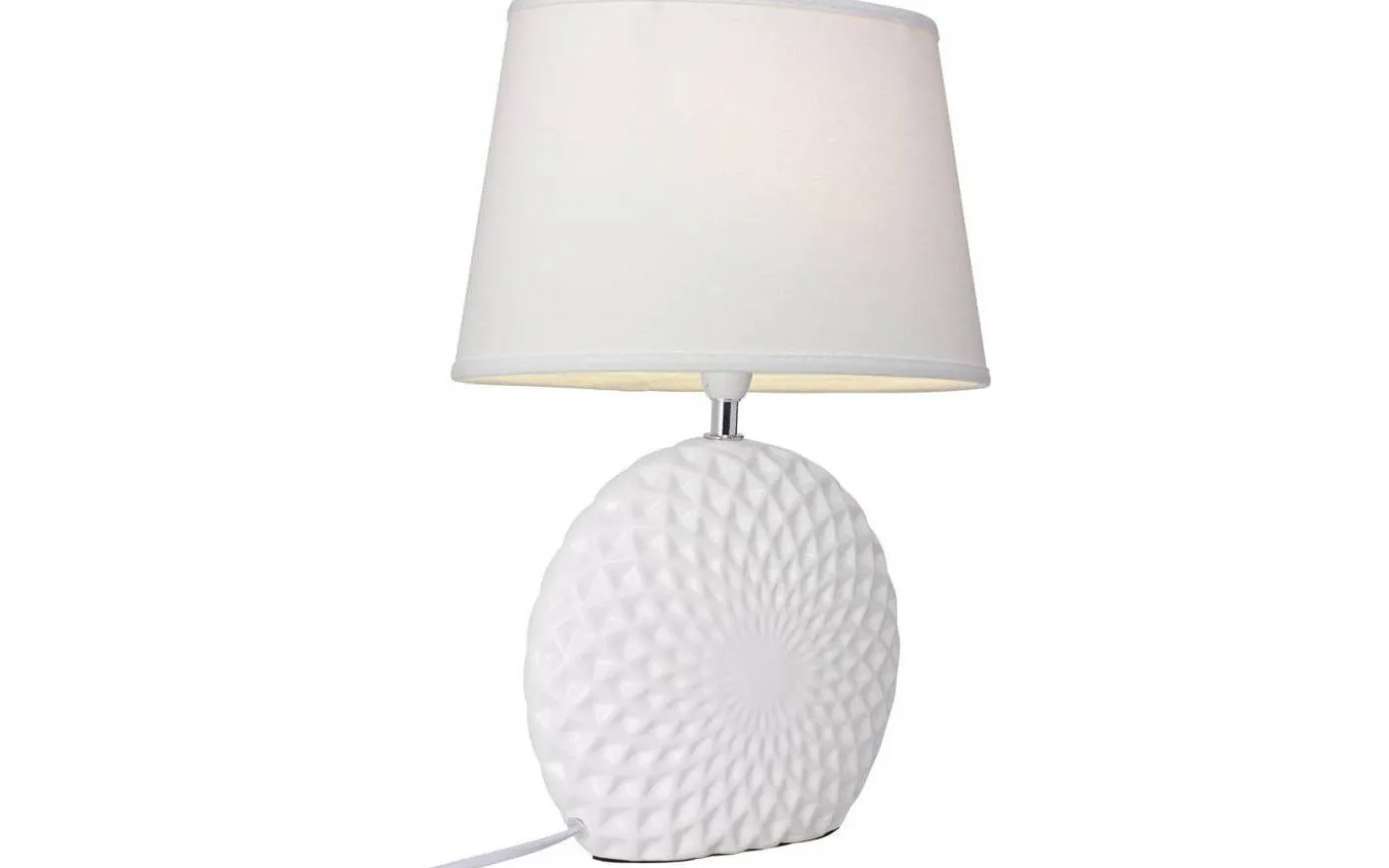 Linne Lampskärm Oval 25cm Vit