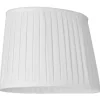 Linne Plisserad Lampskärm Oval 32cm Vit