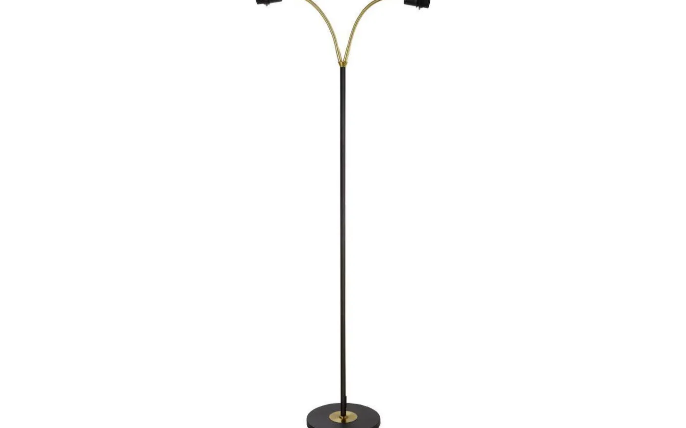 Ljusdal Golvfot 140cm 2L Svart/Matt Mässing Ex. Lampskärmar