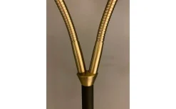 Ljusdal Golvfot 140cm 2L Svart/Matt Mässing Ex. Lampskärmar