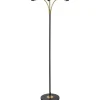 Ljusdal Golvfot 140cm 3L Svart/Matt Mässing Ex. Lampskärmar