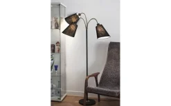 Ljusdal Golvfot 140cm 3L Svart/Matt Mässing Ex. Lampskärmar