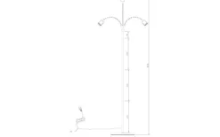 Ljusdal Golvfot 140cm 3L Svart/Matt Mässing Ex. Lampskärmar