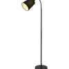 Ljusdal Golvlampa 140cm 1L Svart/Valnöt Ink. Lampskärm