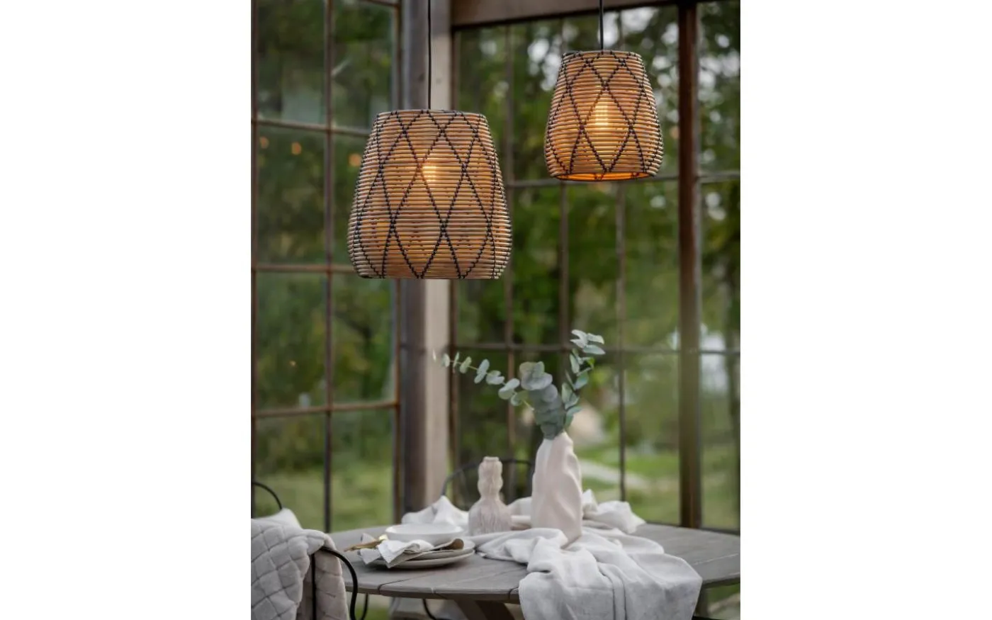 Lollo Takskärm Ø38cm Outdoor Natur/Svart