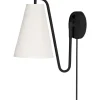 Lou Vägglampa Vit Bouclé/Svart