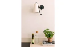 Lou Vägglampa Vit Bouclé/Svart