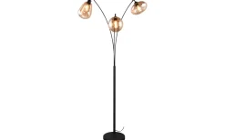 Lumina Golvlampa 3-delad E14 matt svart/bärnsten