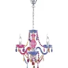 Luster Kristallkrona 46cm 3-delad E14 flerfärgad