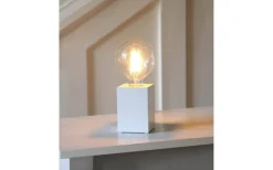 Lys Bordslampa E27 10cm Vit
