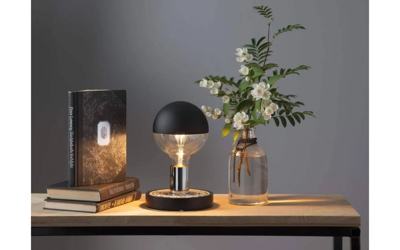 Magic Bordslampa E27 9cm Krom/Svart