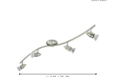 Magnum Takspotlight 65cm GU10 LED 3000K 4x2,8W Nickel