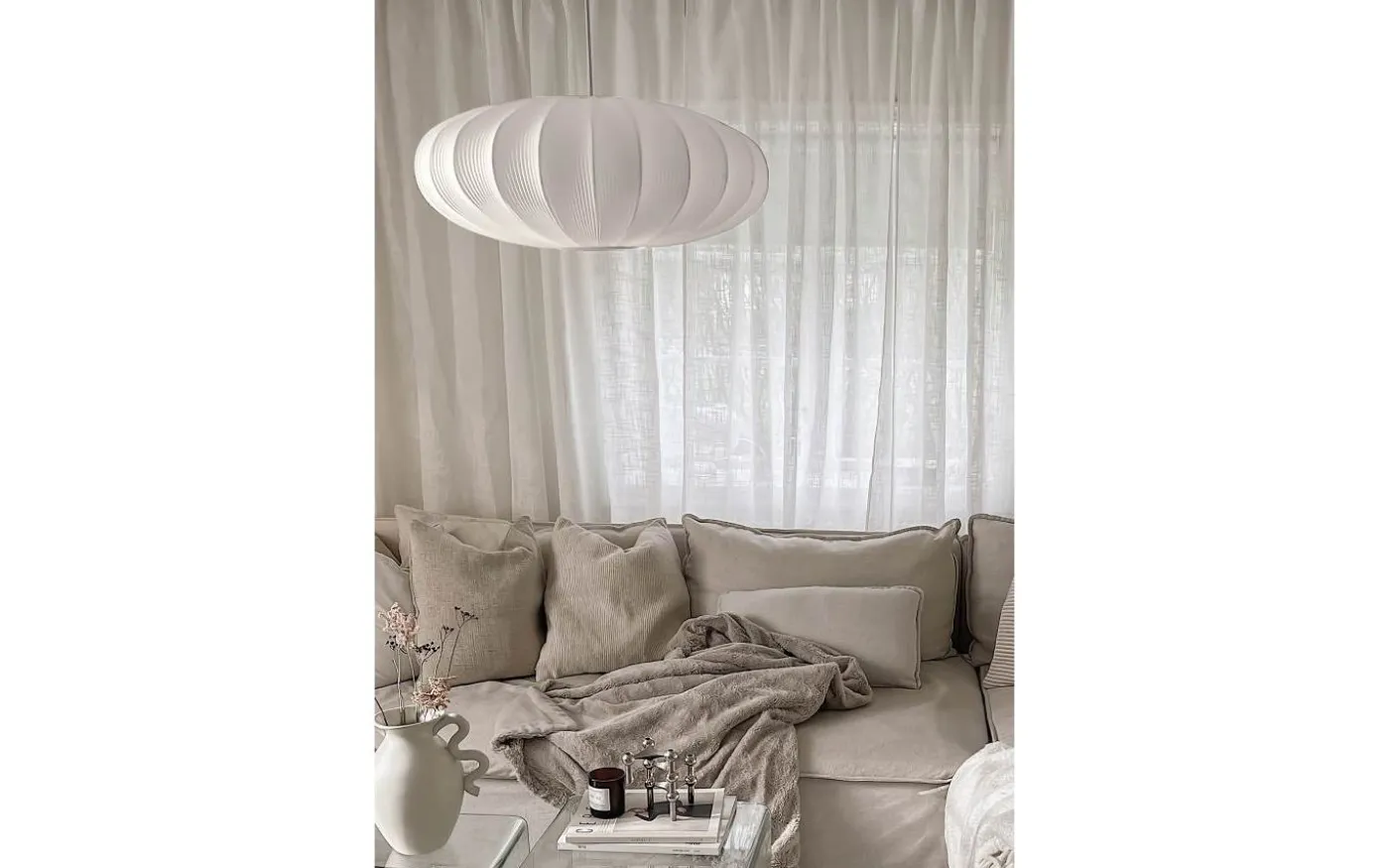 Mamsell Taklampa 55cm Vit