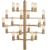 Manola Takkrona 70cm LED 20x2,5W Satinmässing