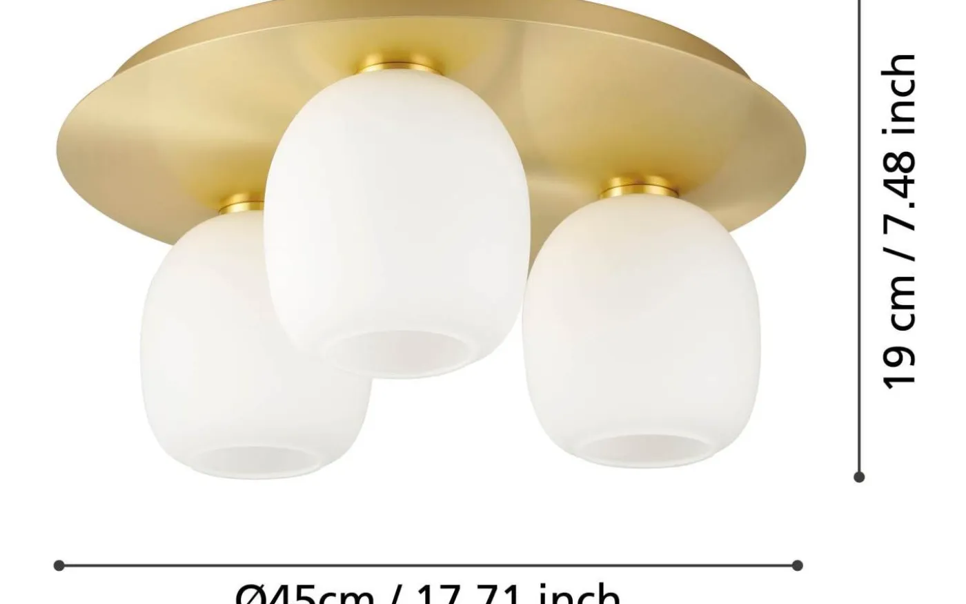 Manzanares Plafond 45cm Guld/Vit
