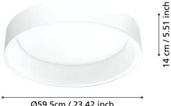 Marghera Plafond 59,5cm LED 3000K 35W Vit