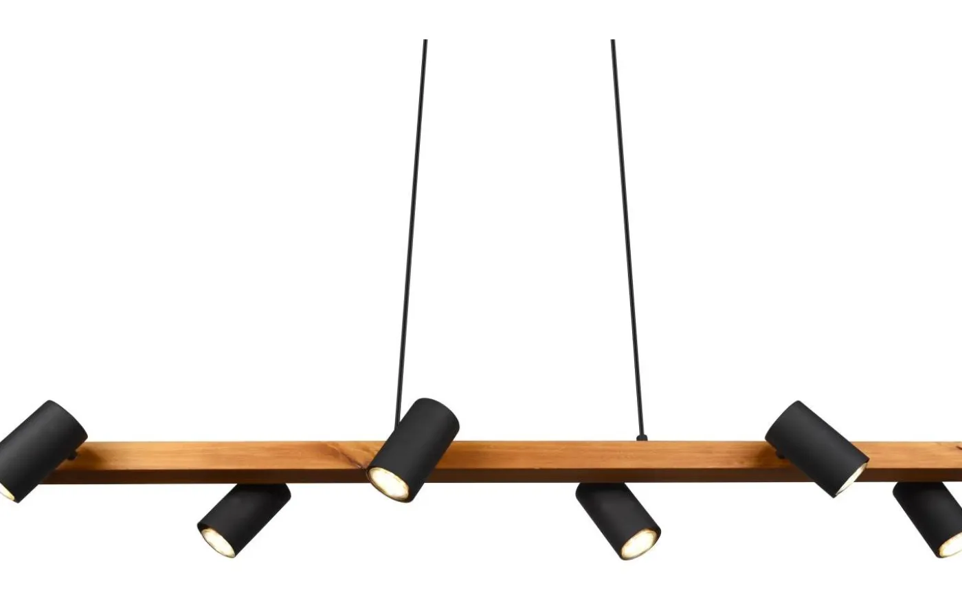Marley Takpendel 6 st 115cm GU10 matt svart/trä