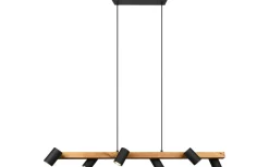 Marley Takpendel 6 st 115cm GU10 matt svart/trä