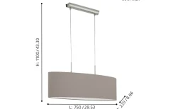Maserlo Taklampa 100cm Svart/Guld