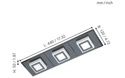 Masiano Tak/Vägglampa 44cm LED 3000K 9,9W Svart