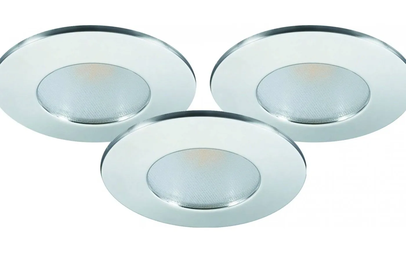 MD-231 Downlight 3000K 3x5W, Krom 230V IP44, 3-Pack