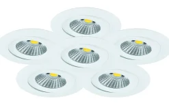 MD-360 LED-downlightset, 6x6W, 2700K, IP44