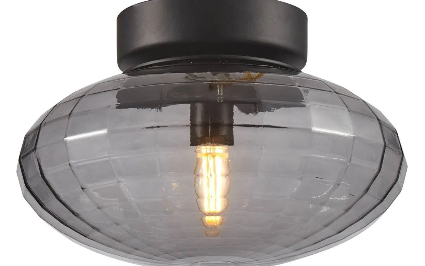 Mesh Plafond Ø20cm Svart/Smoke