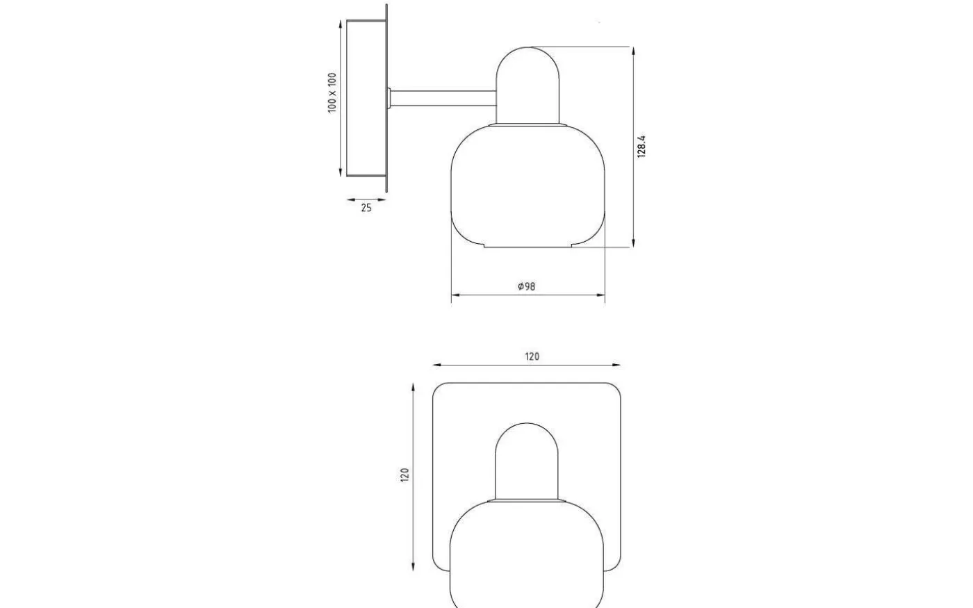 Messina Vägglampa Mässing IP44