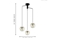 Mirtazza Taklampa 59cm Svart