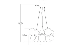 Molekyl Taklampa 50cm 10L Svart/Rök