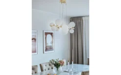 Molekyl Taklampa 85cm Mässing/Vit