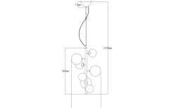Molekyl Taklampa 7L 58cm Svart