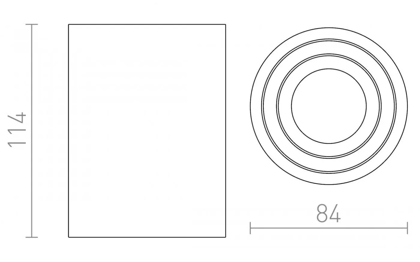 Moma Takspotlight 8,5cm Svart