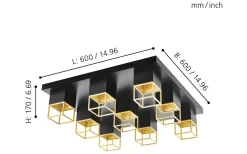 Montebaldo 60cm Svart/Guld