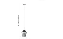 Murmillo Fönsterlampa 17cm Krom/Smoke