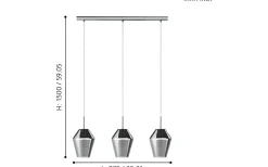 Murmillo Taklampa 77cm Krom/Smoke