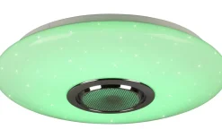 Musica Plafond LED 41cm med Bluetooth-högtalare vitt stjärnljus RGBW