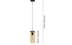 Nafferton Fönsterlampa 10cm Svart/Natur