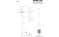New August Golvlampa 140cm Silver/Vit