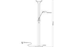 Nice Golvlampa 180cm LED 15W+5W 3000K Svart