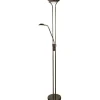 Nice Golvlampa 1,8m LED 3000K 20W+5W Svartkrom