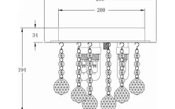 Nicoline Kristallplafond 26cm Krom IP44