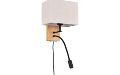 Nilam Vägglampa med läslampa 25cm LED + E27 naturträ