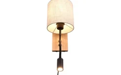 Nilam Vägglampa med läslampa 18cm LED + E27 naturträ
