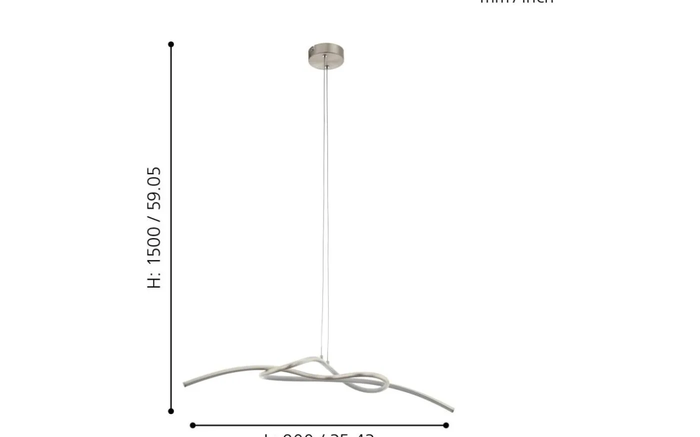Novafeltria Taklampa 90cm LED 3000K 16W Nickel
