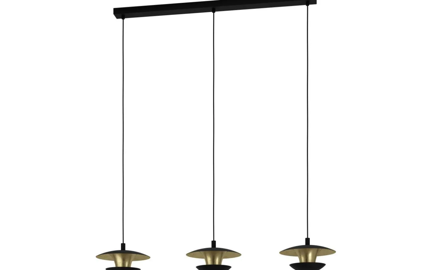 Nuvano Taklampa 99cm GU10 LED 3000K 4,5W Svart/Guld
